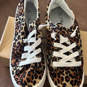 Forever 21 Leopard Print Sneakers with White Laces